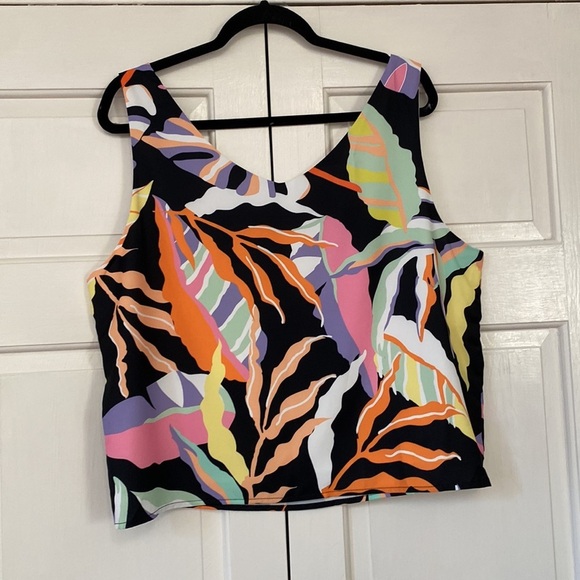 Mirteron Womens Floral Printed Boho V Neck Sleeveless Crop Blouse Shirt Tank Top - Picture 6 of 8